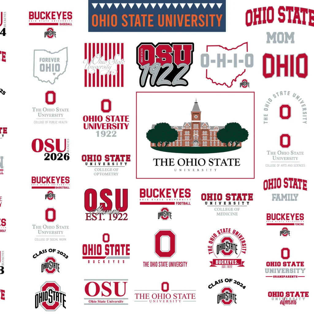 Ohio State University digital svg bundle | Buckeyes png print files | OSU 1922 svg designs