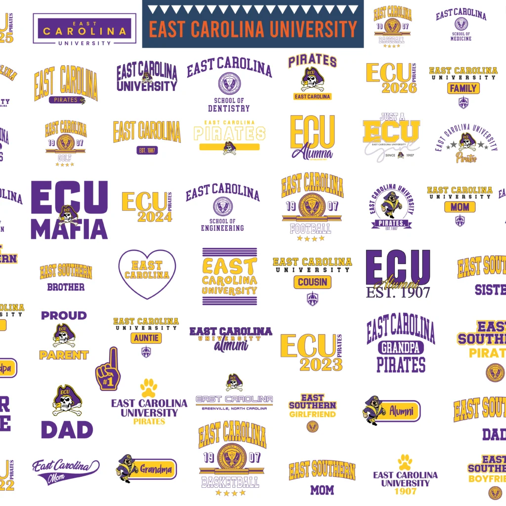 East Carolina University digital svg bundle | ECU Pirates png print files | ECU 1907 svg