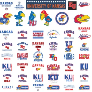 University of Kansas Digital svg bundle | Kansas Jayhawks png print files | KU 1865 svgs