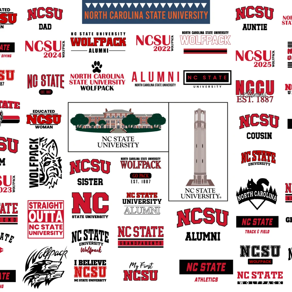 North Carolina State University Digital svg bundle | NCSU Wolfpack png print bundle | NCSU 1887 svg designss