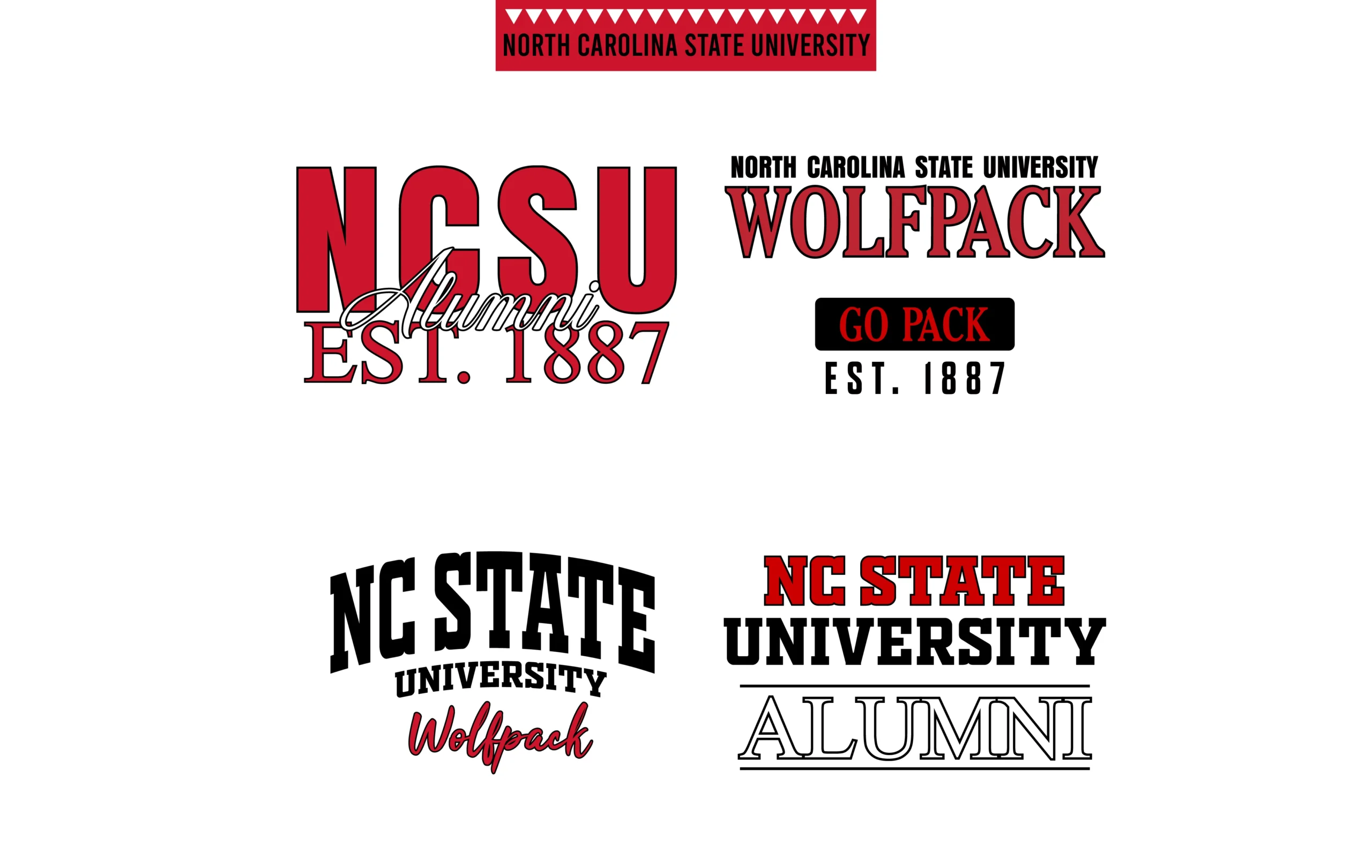 NCSU alumni digital svg bundle | North carolina Wolfpack png print bundle | Pack of 4 NC State Svgs | North carolina Alumni png designs