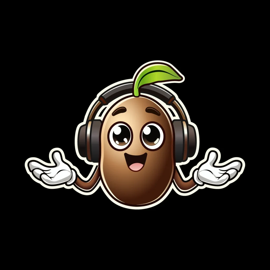 Bean with headphone logo digital svg design | Happy Bean png print file | Funny Bean svg design