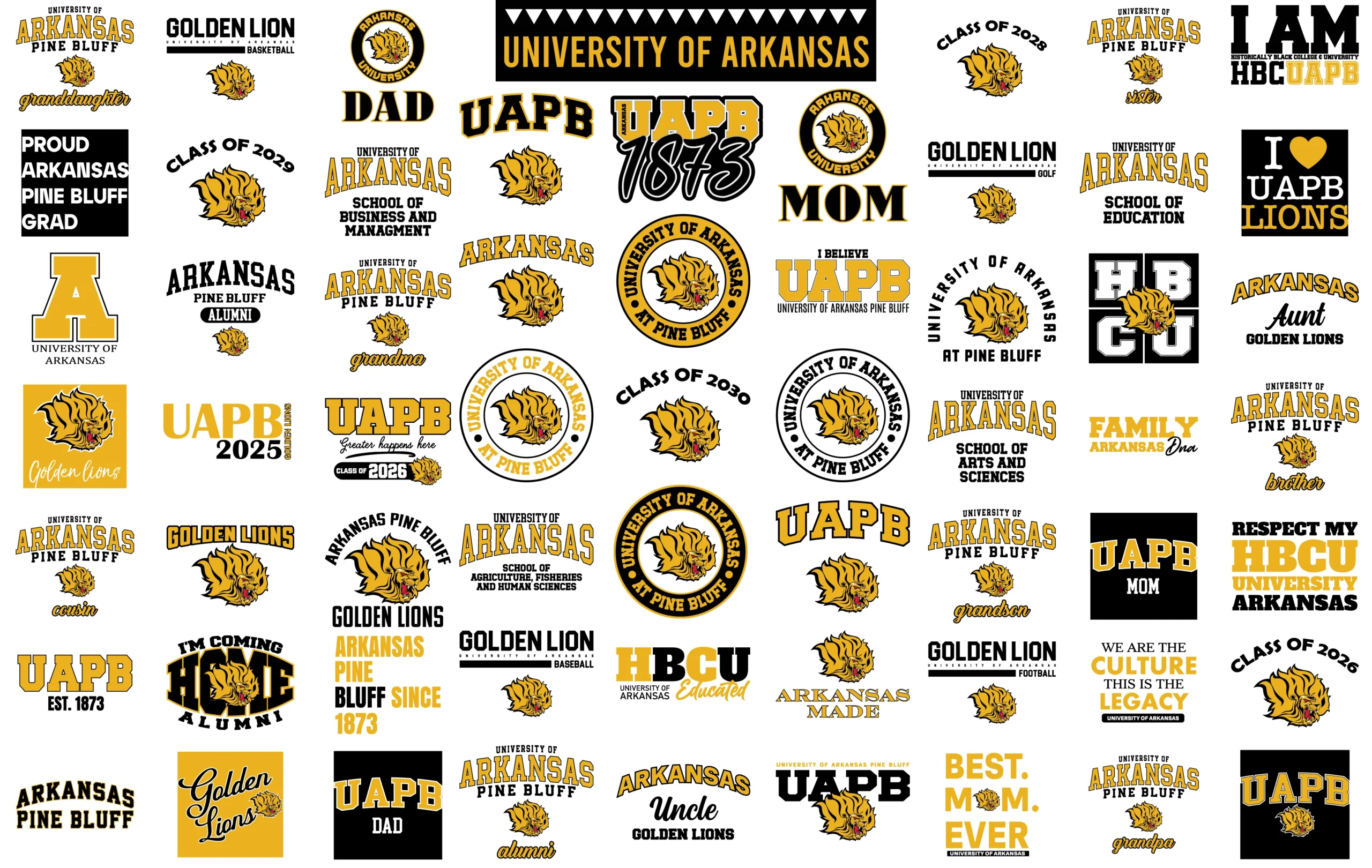 University of Arkansas at Pine Bluff digital svg bundle | UAPB Golden Lions png print files 1 University of Arkansas at Pine Bluff digital svg bundle | UAPB Golden Lions png print files