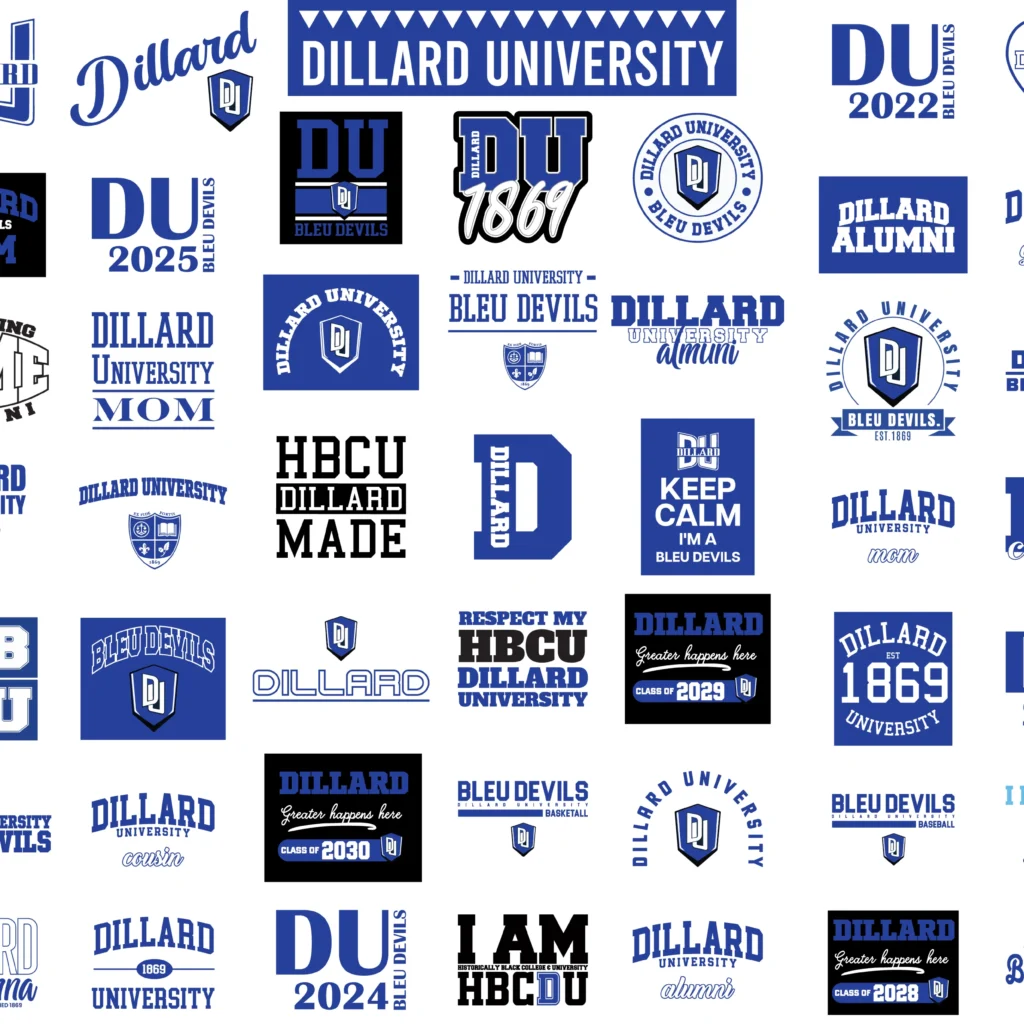 Dillard University digital svg bundle | Dillard Bleu devils png print files